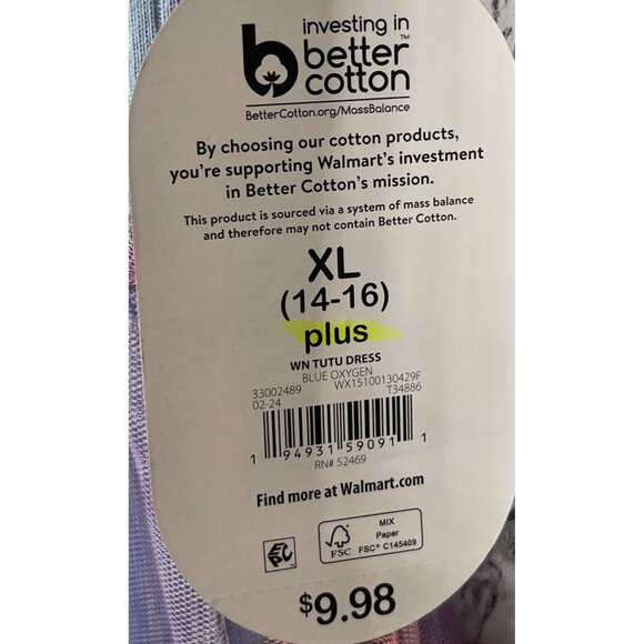 Wonder Nation Girls blue oxygen tutu dress Size XL (14-16)  plus Short Sleeves - Picture 4 of 5